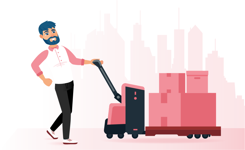 Illustration person with freight